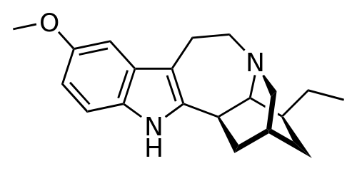 Drawing of molecular Ibogaine alkaloid