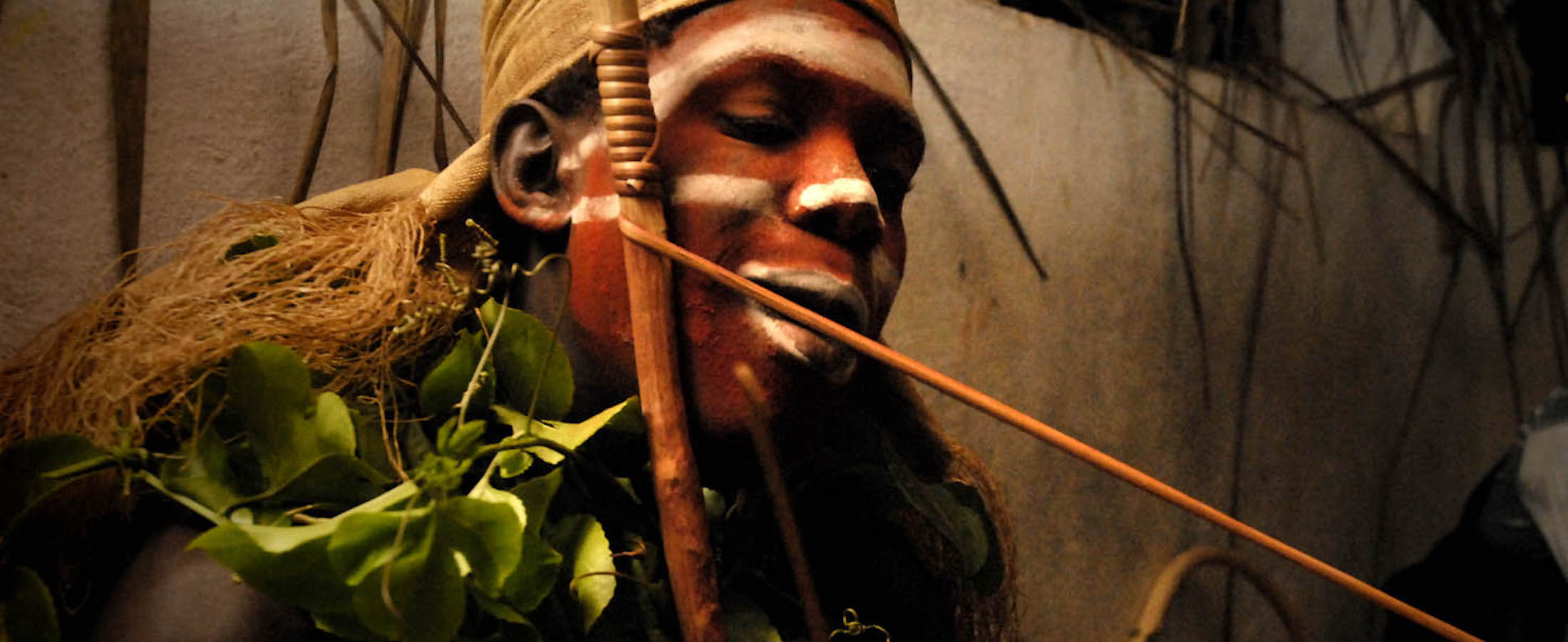 Bwiti man in initiation Iboga ritual with Ibogaine